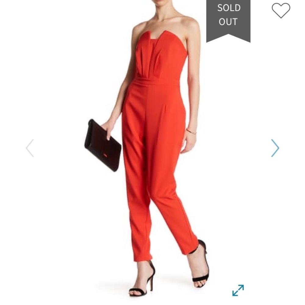 NWT Adelyn Rae red strapless jumpsuit XS
